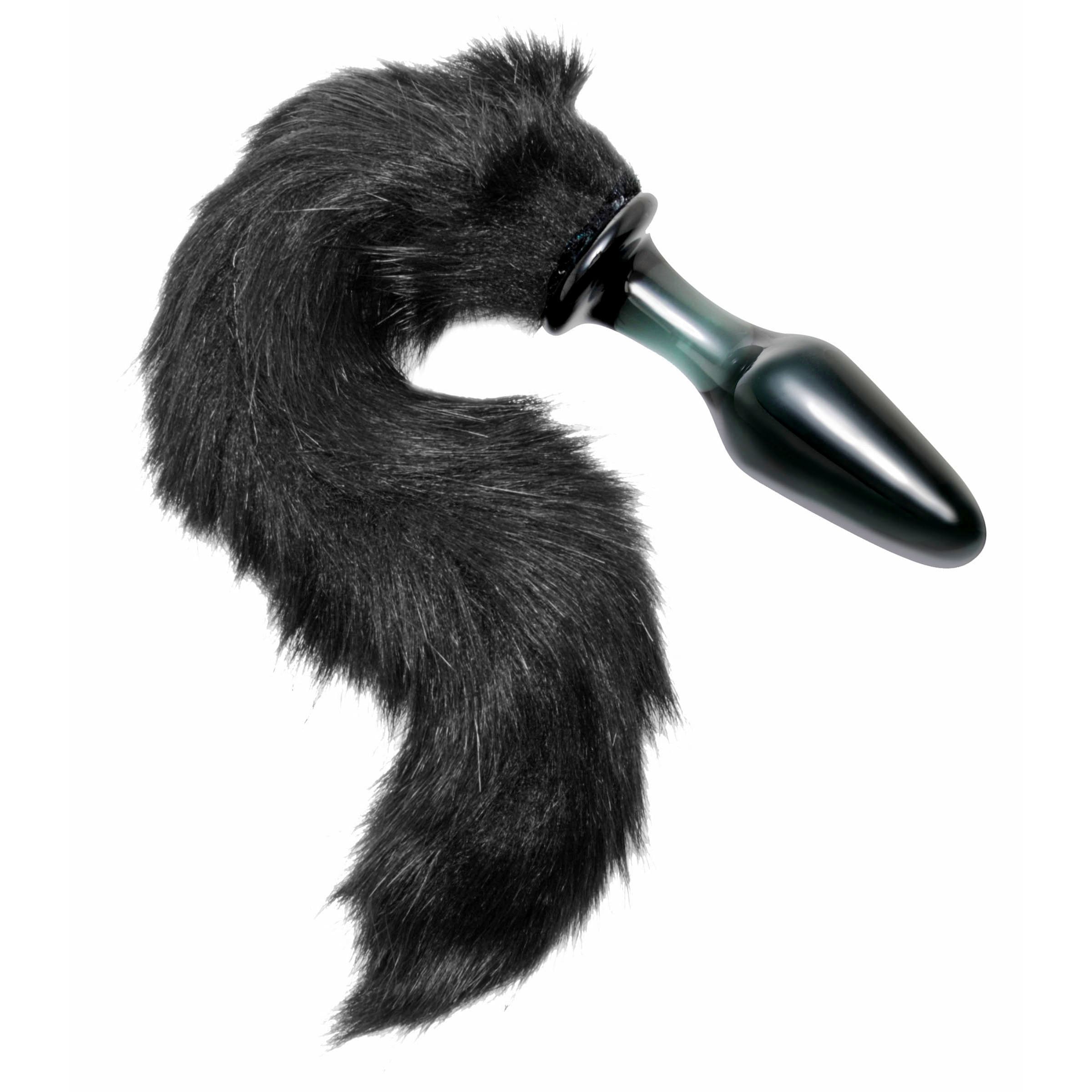 Sensual Moments Midnight Fox Tail Glass Anal Plug, photo 1