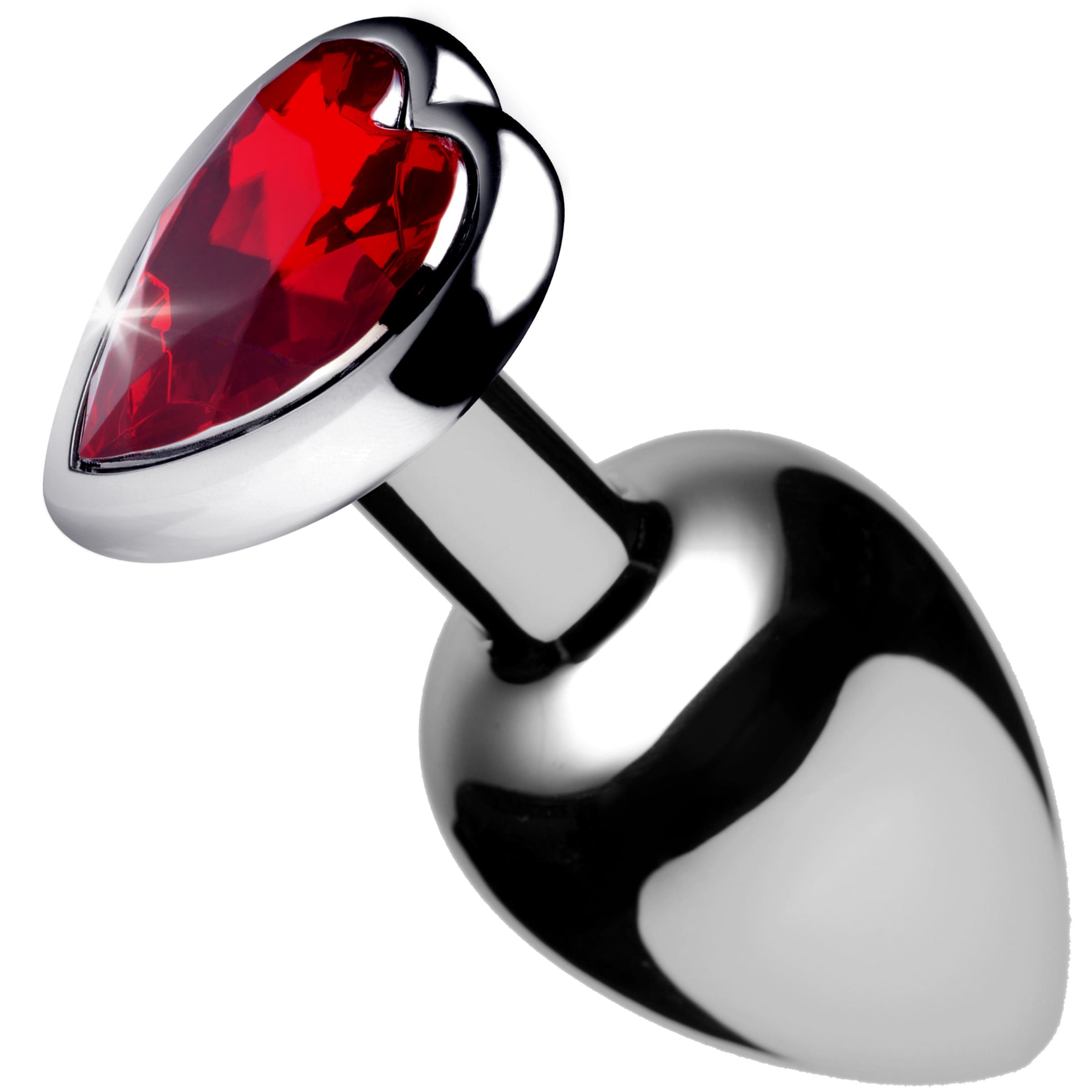 Sensual Moments Red Heart Gem Anal Plug - Large (Metal), photo 1