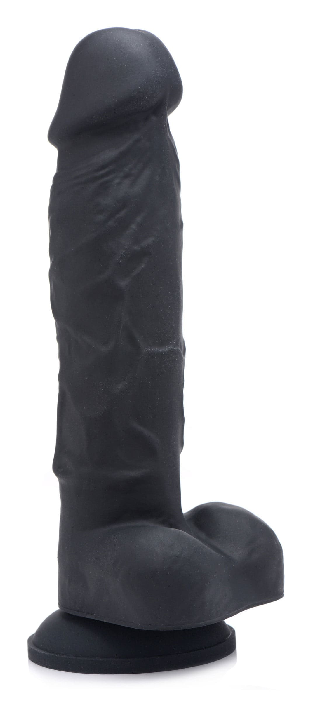 Sensual Moments Power Pecker 7 Inch Silicone Dildo with Balls - Black, photo 1