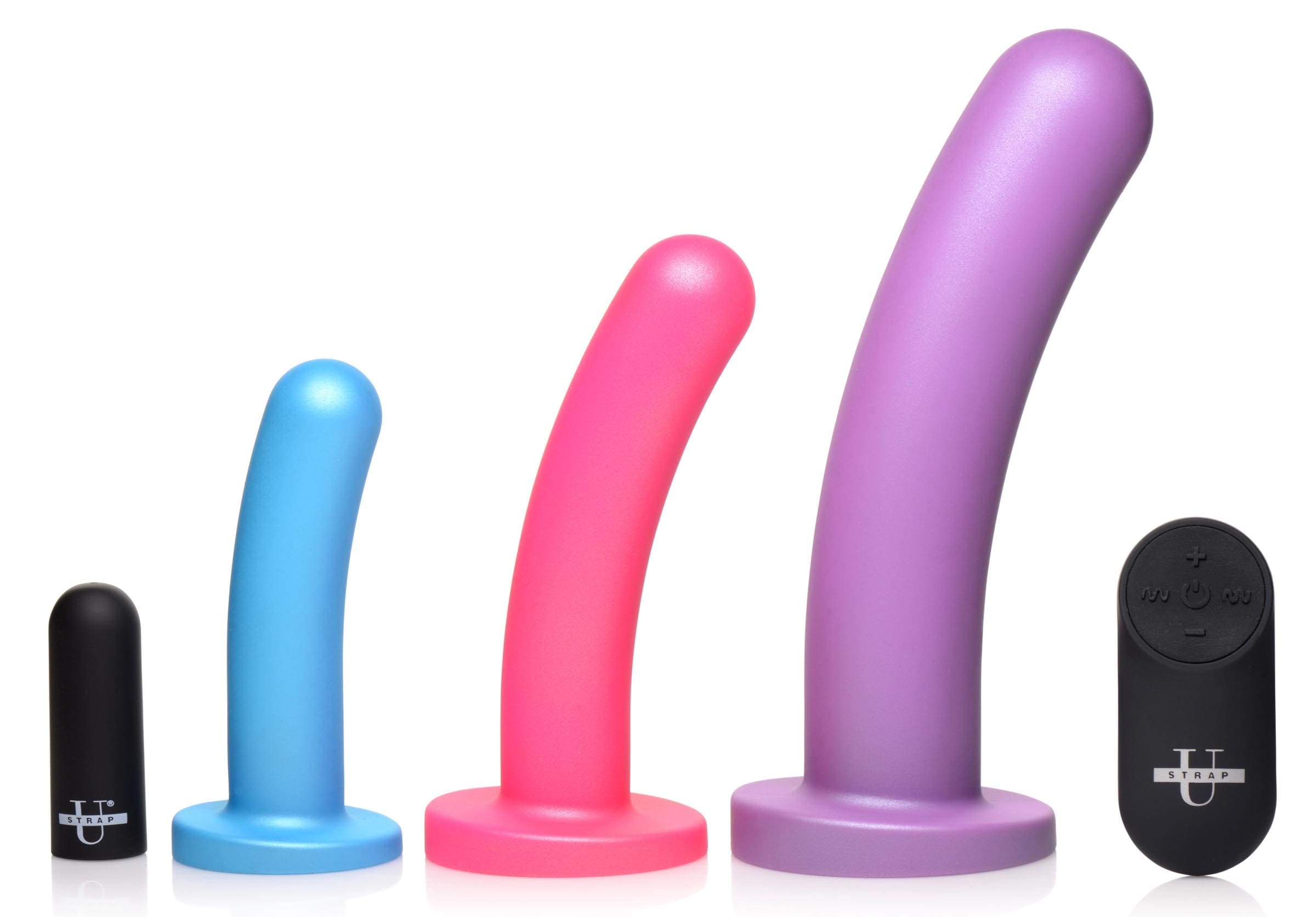 Sensual Moments Triple Peg 28X Vibrating Silicone Dildo Set with Remote Control, photo 1