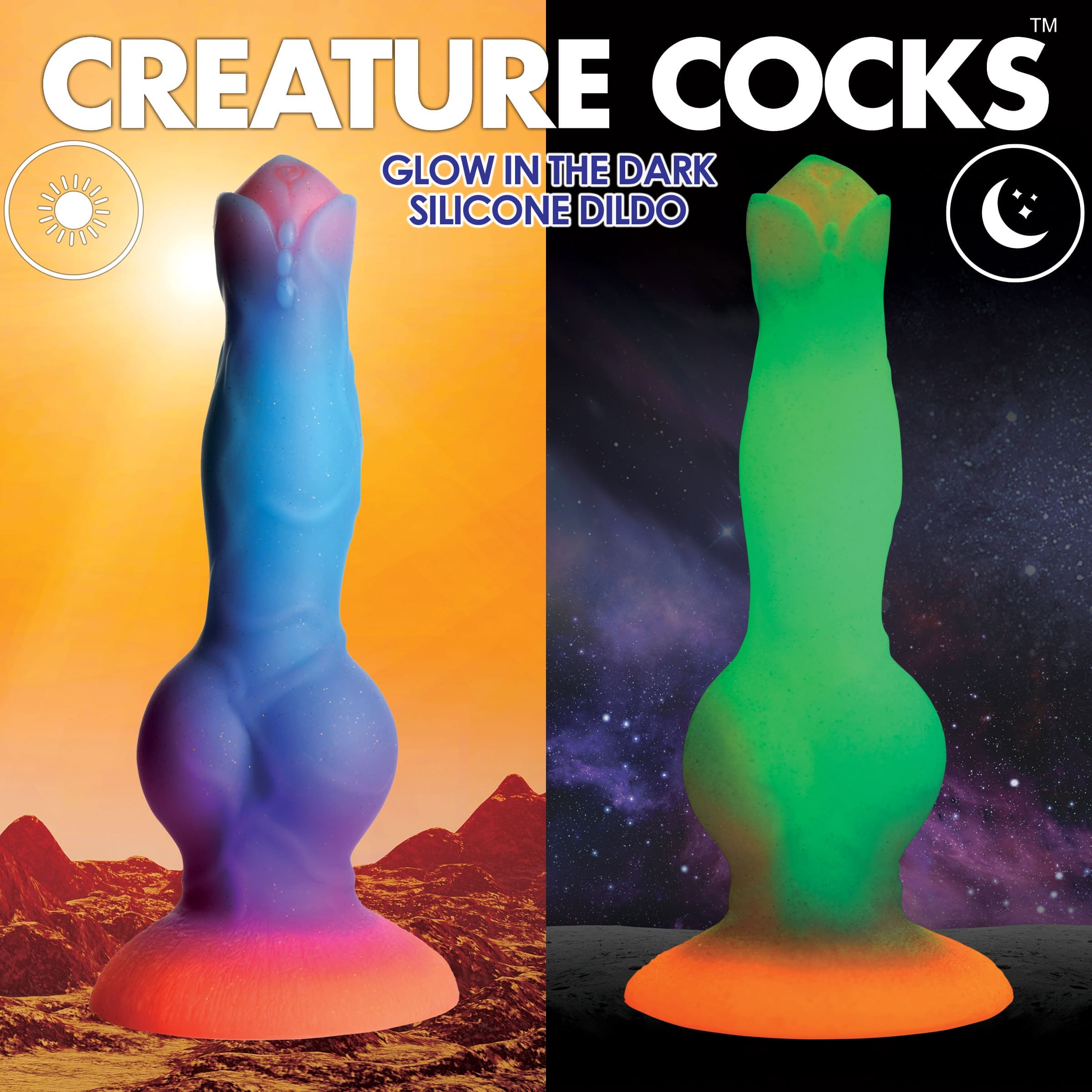 Sensual Moments Space Cock Glow-in-the-Dark Silicone Alien Dildo, photo 1