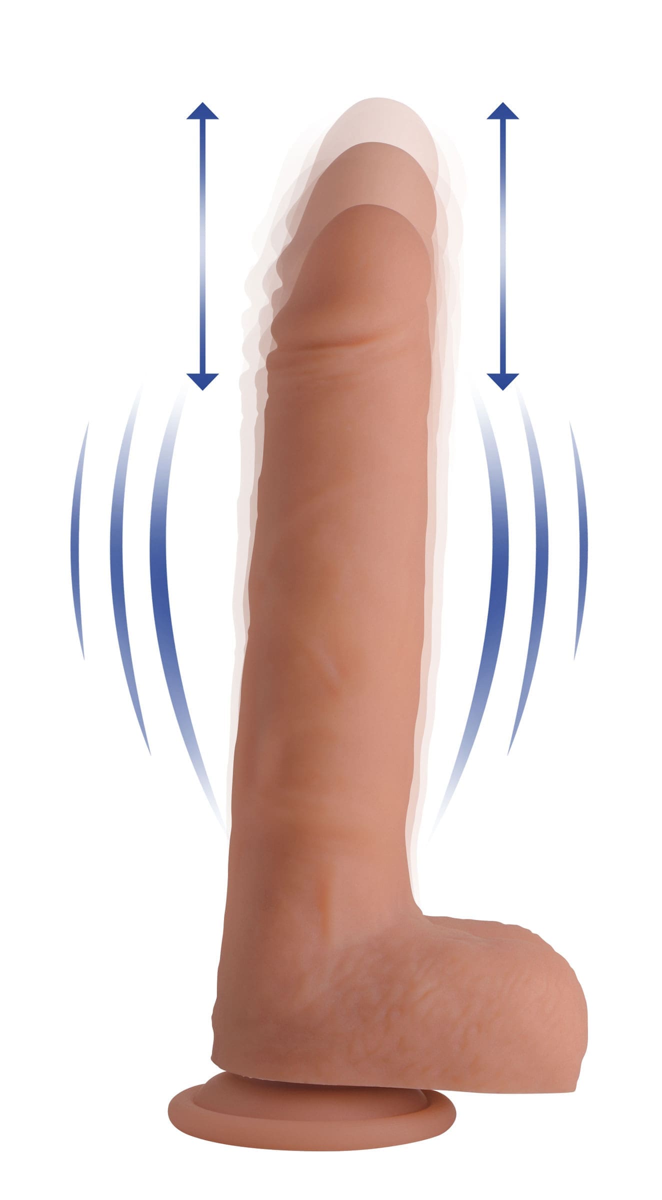Sensual Moments Vibrating & Thrusting Remote Control Silicone Dildo - 10 Inch, photo 1