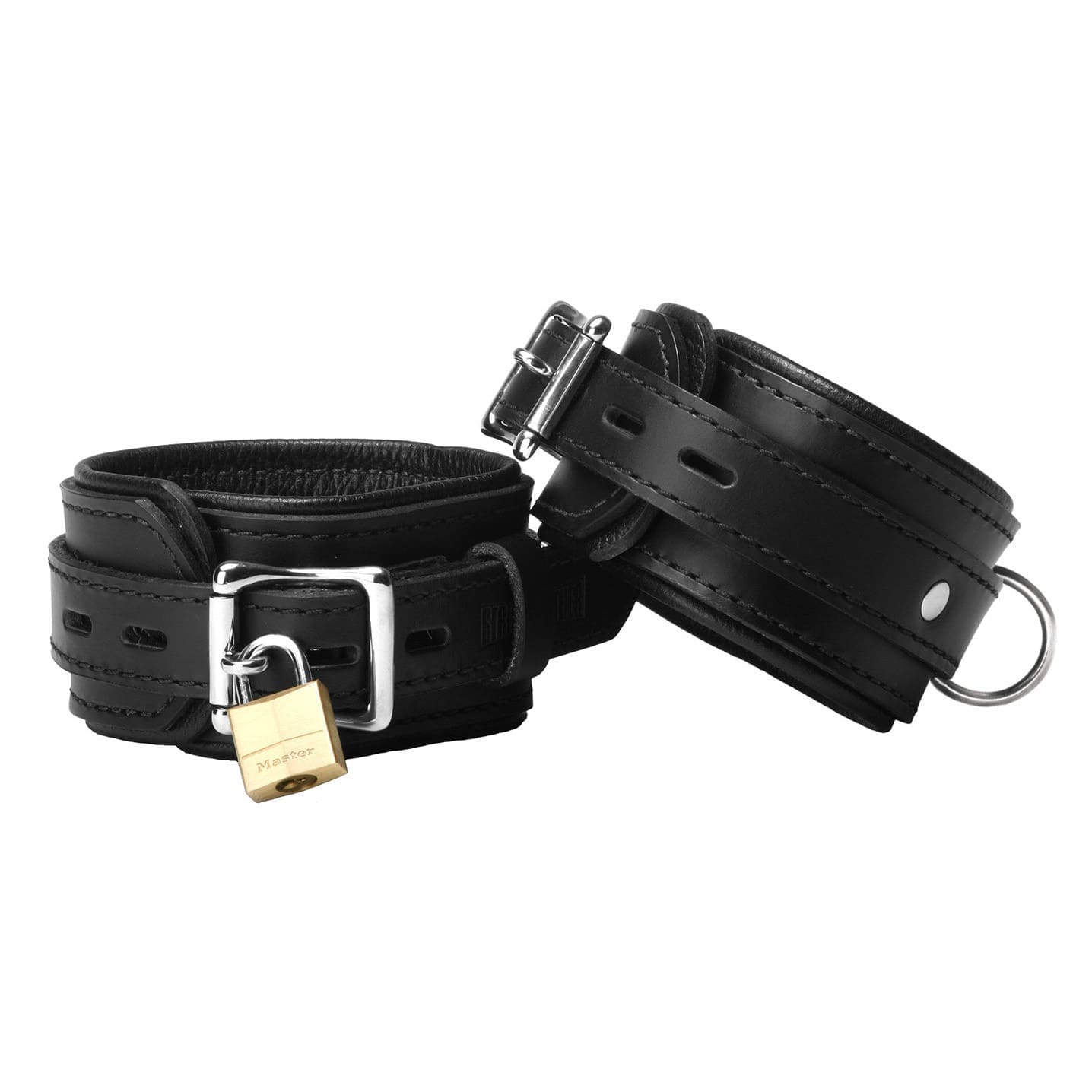 Sensual Moments Strict Leather Premium Locking Wrist Cuffs, photo 1