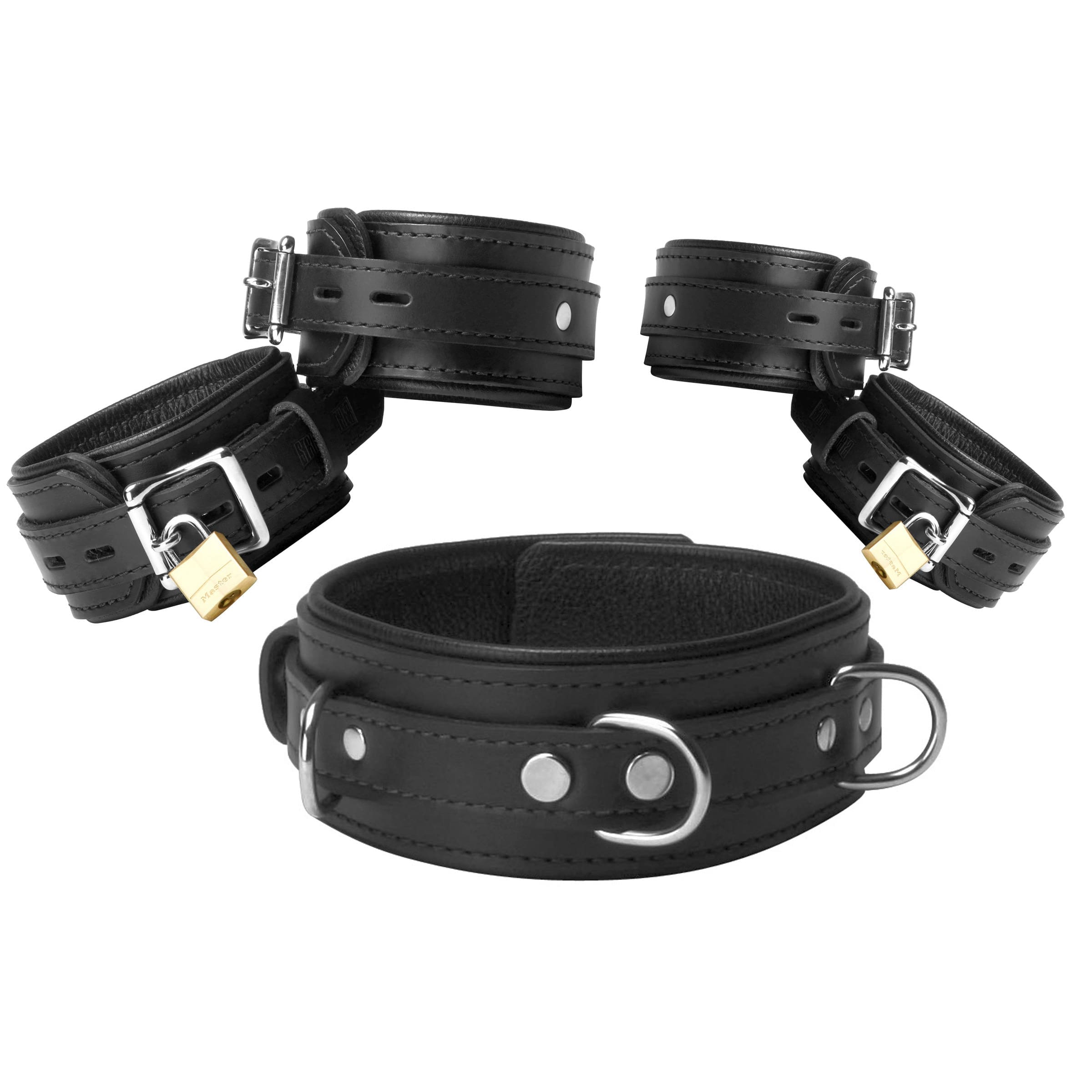 Sensual Moments Black Premium Leather Bondage Essentials Kit, photo 2
