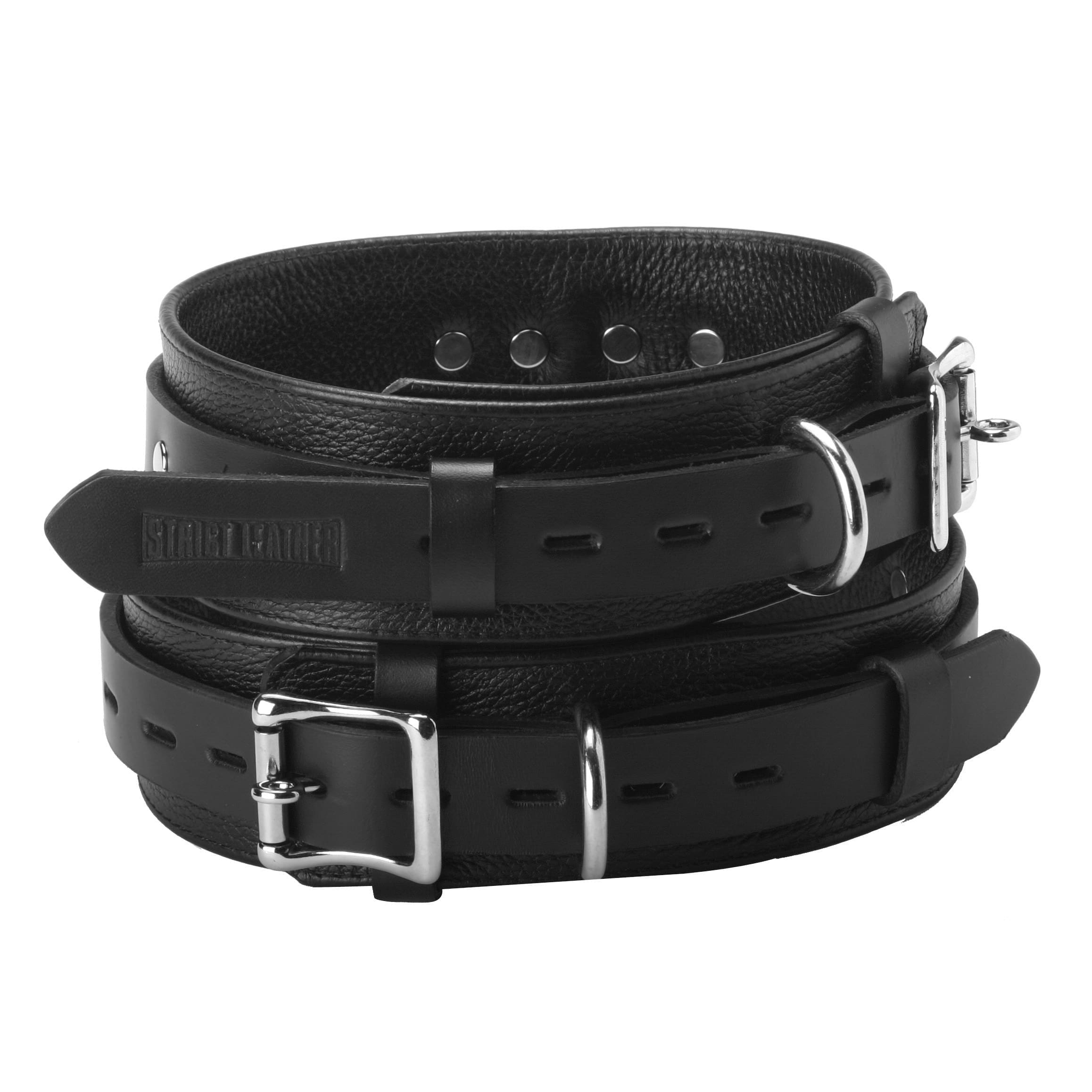 Sensual Moments Strict Leather Deluxe Locking Thigh Cuffs, photo 2