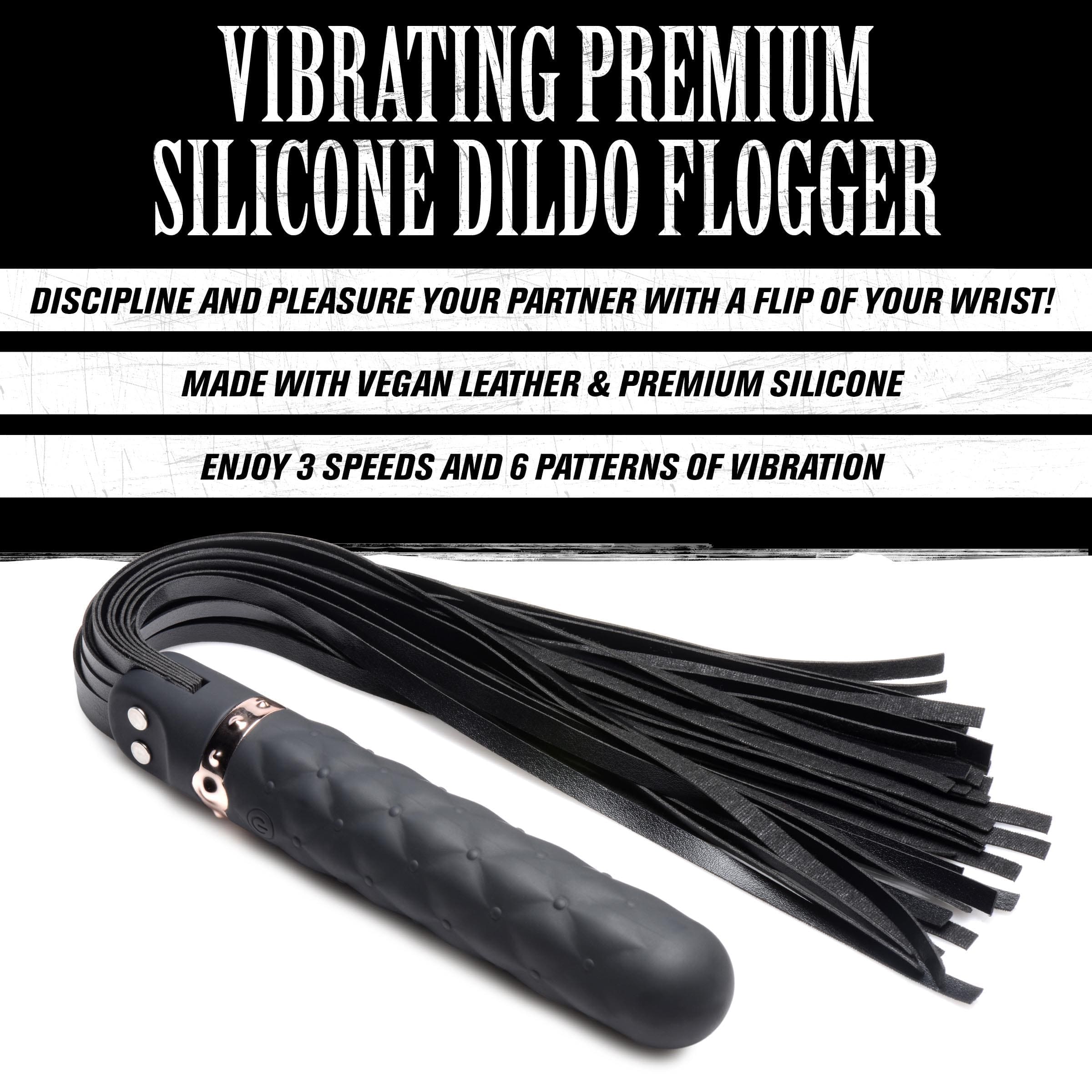Sensual Moments 9X Vibrating Silicone Dildo Flogger, photo 3