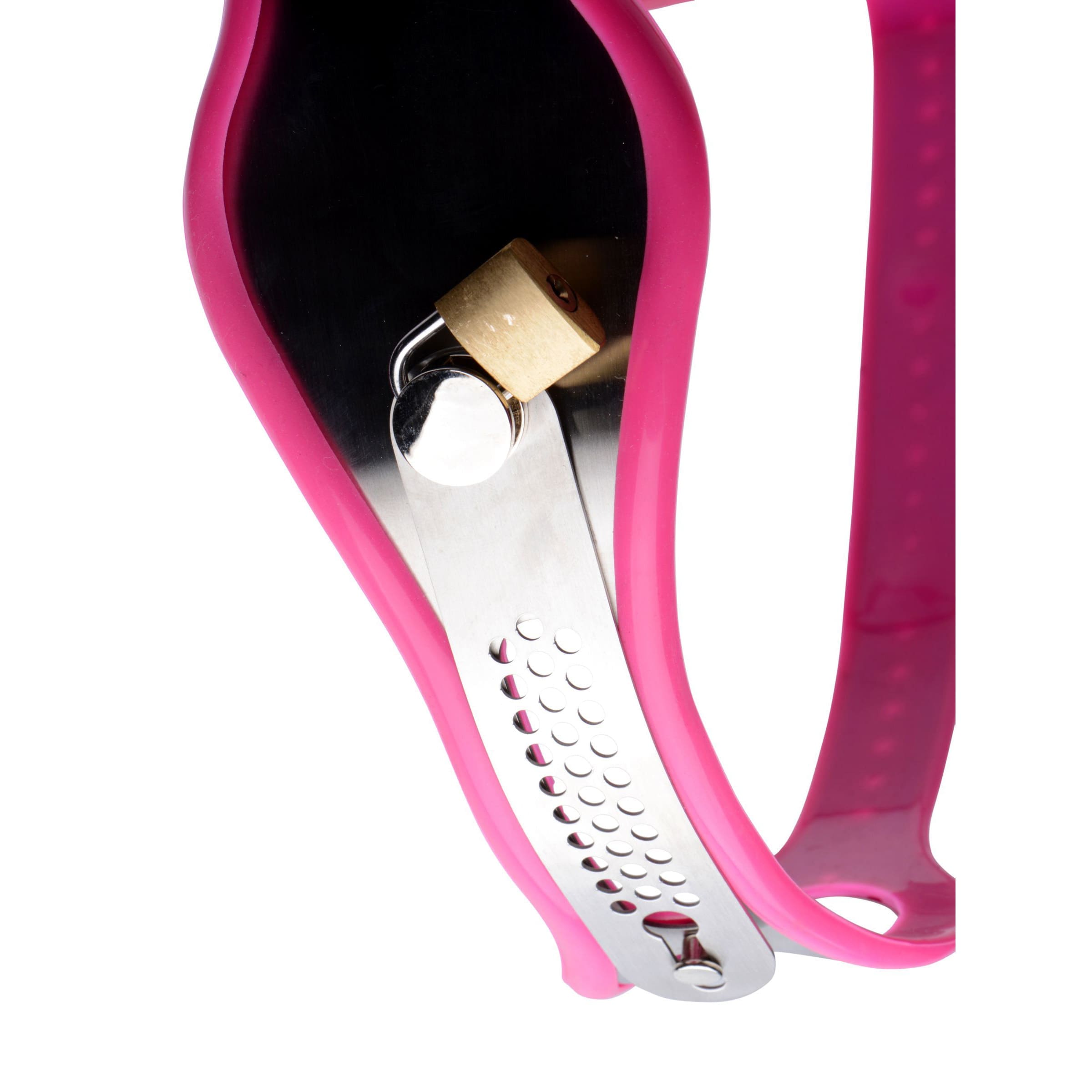 Sensual Moments Pink Stainless Steel Adjustable Female Chastity Belt, photo 3