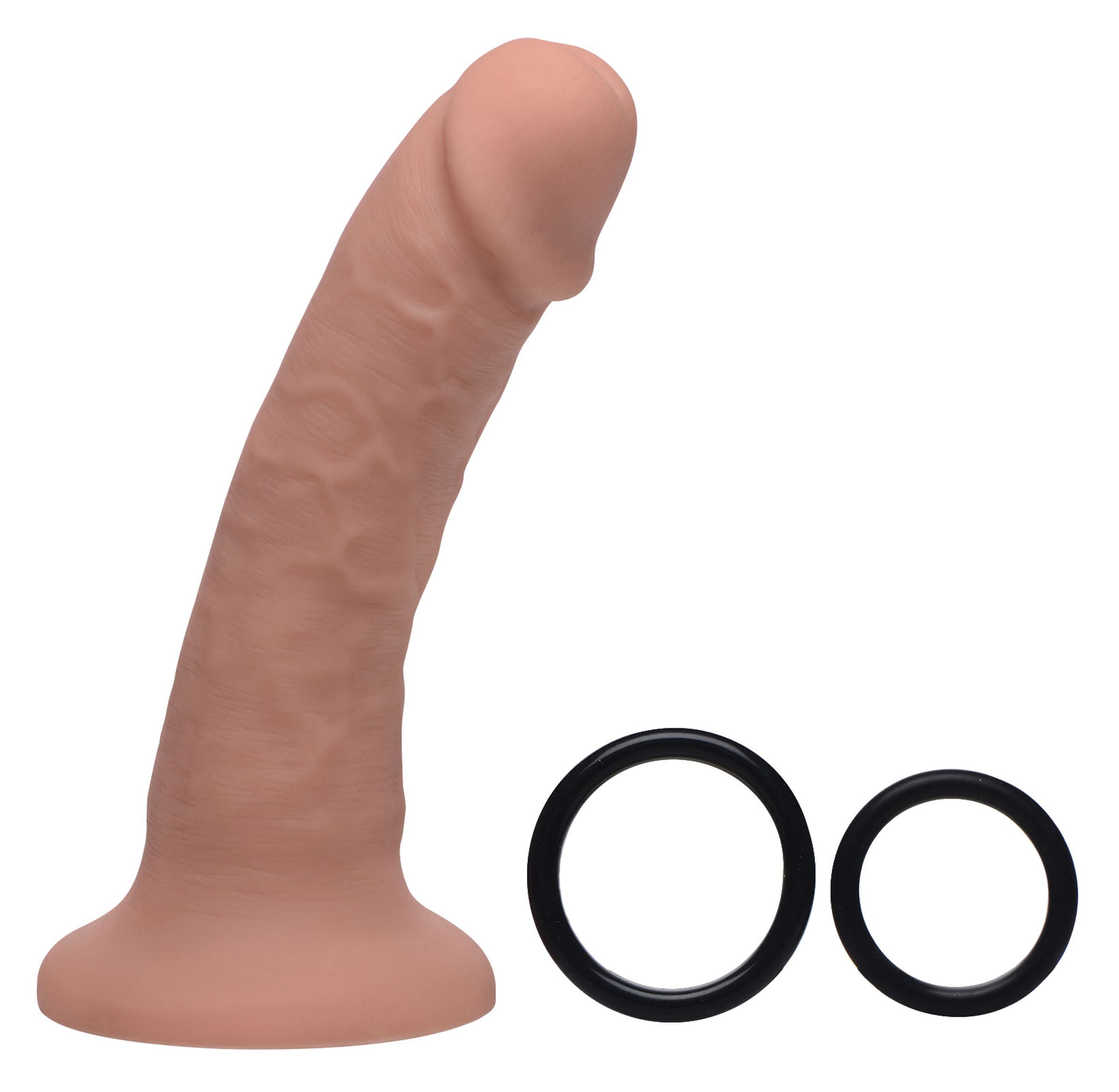 Sensual Moments Seducer 7 inch Silicone Dildo with Harness, photo 3