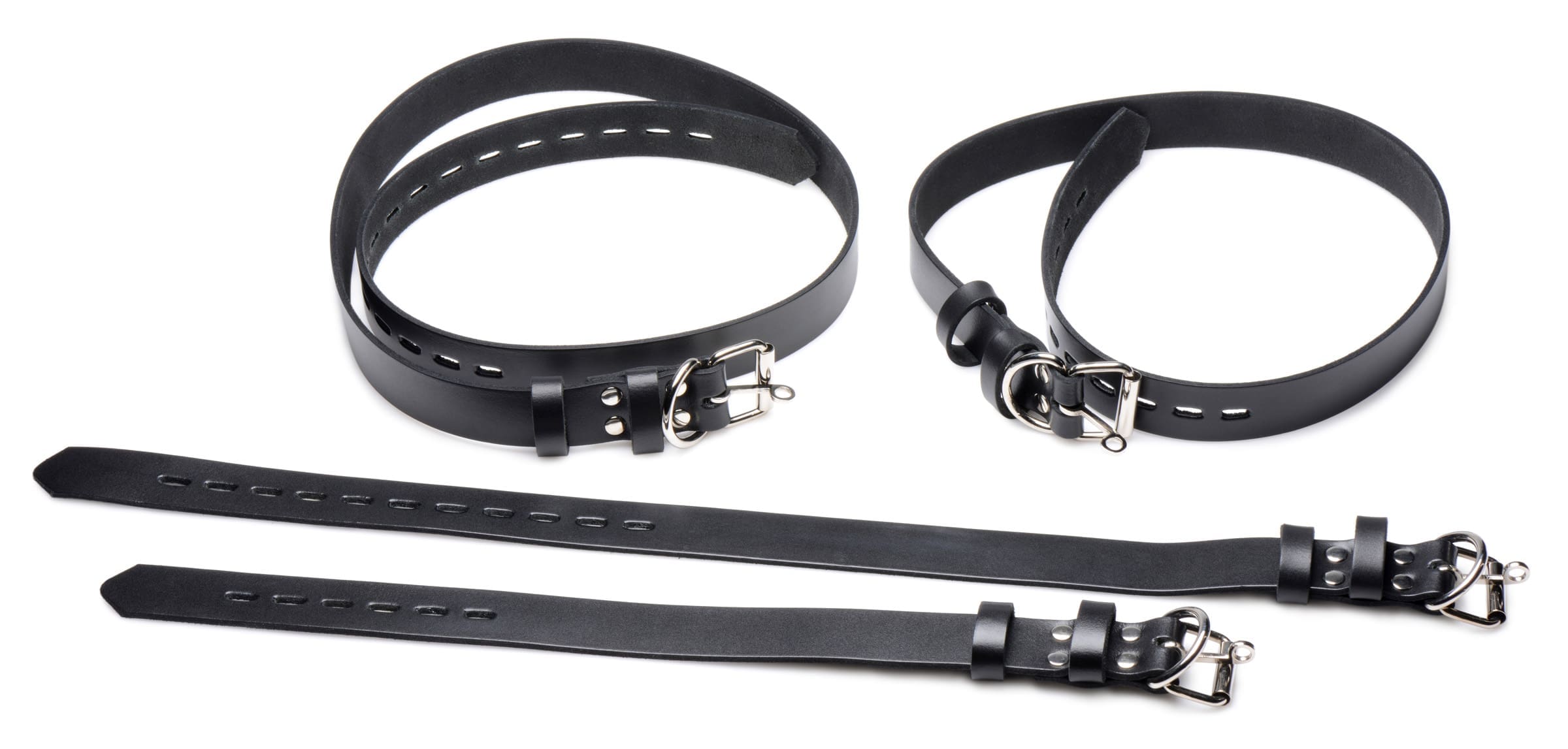 Sensual Moments 4 Pack Leather Locking Bondage Straps, photo 3