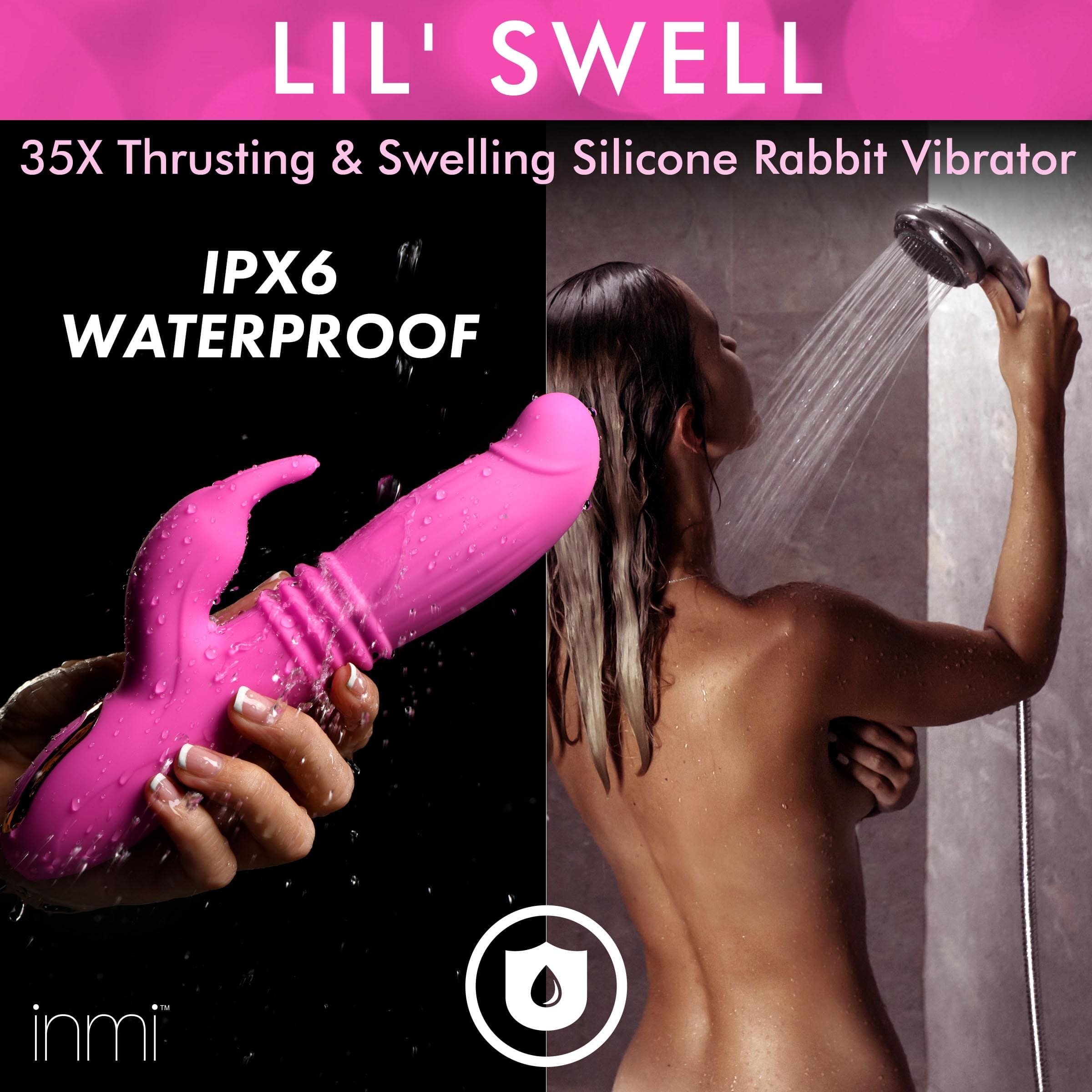 Sensual Moments 35X Lil Swell Thrusting and Swelling Silicone Rabbit Vibrator, photo 3