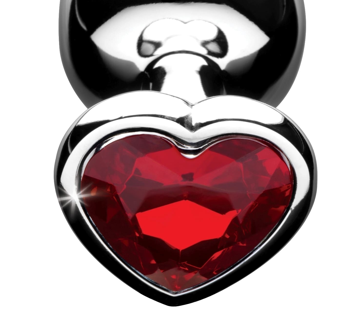 Sensual Moments Red Heart Gem Anal Plug - Large (Metal), photo 4
