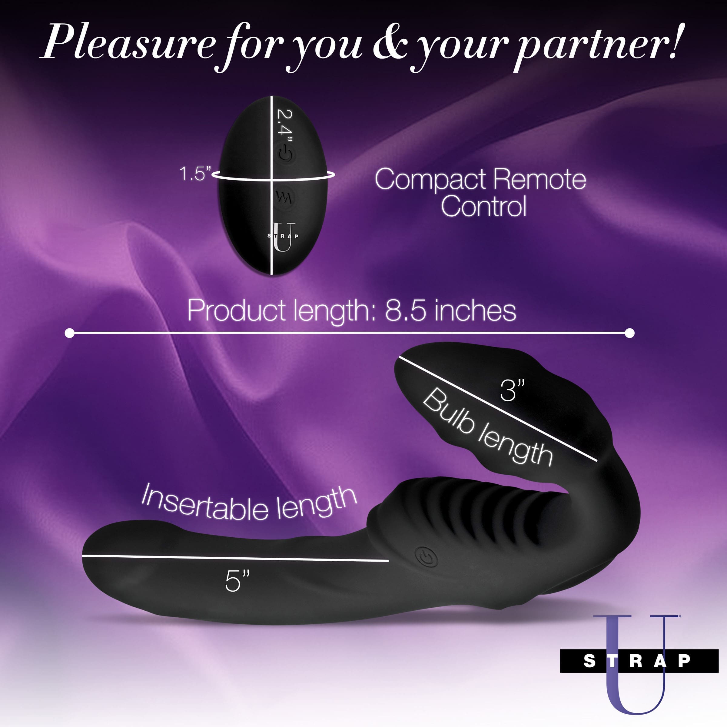 Sensual Moments Pro Rider 9X Vibrating Silicone Strapless Strap On with Remote Control, photo 4