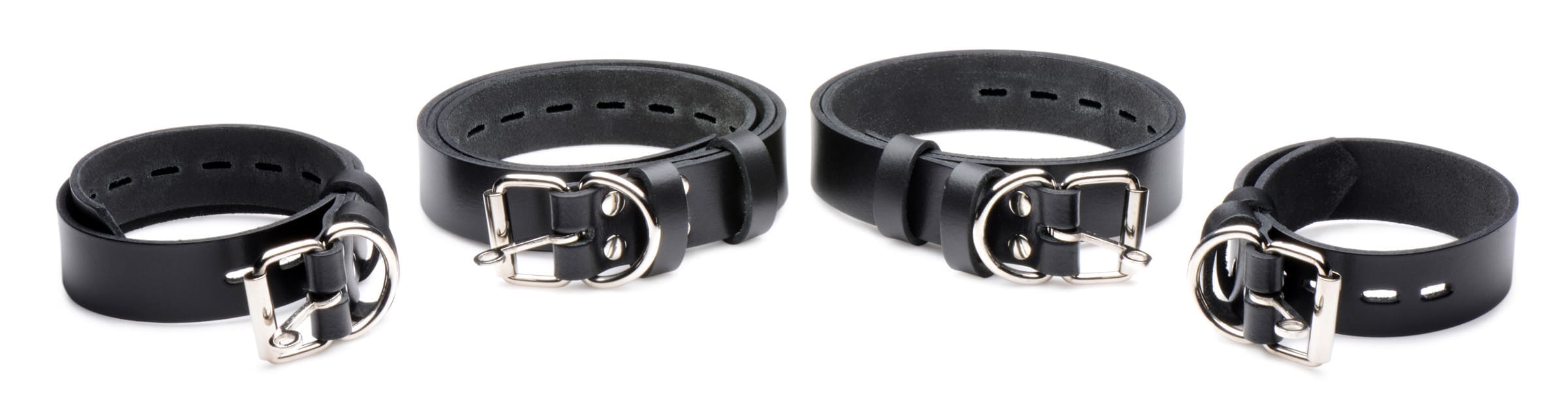 Sensual Moments 4 Pack Leather Locking Bondage Straps, photo 4