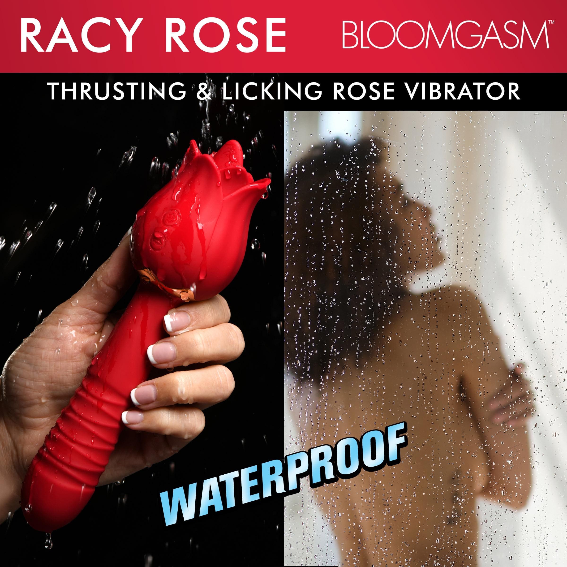 Sensual Moments Racy Rose Thrusting and Licking Rose Vibrator, photo 4