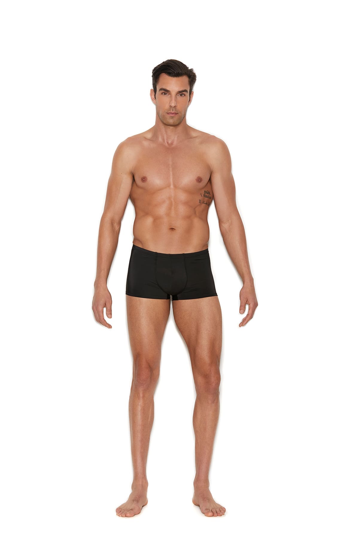 Sensual Moments Lycra Boxer Brief in Black, front view