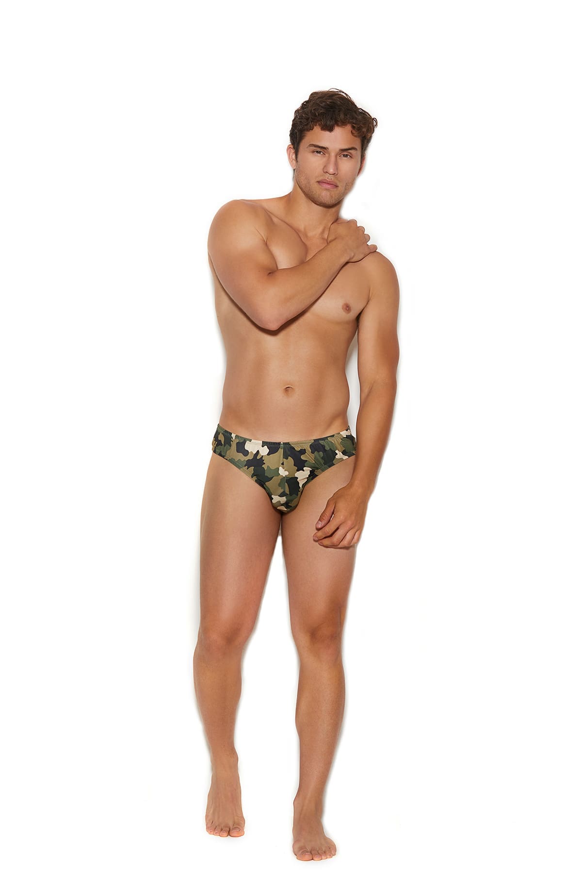 Sensual Moments Camouflage Thong Back Brief in Camouflage, front view