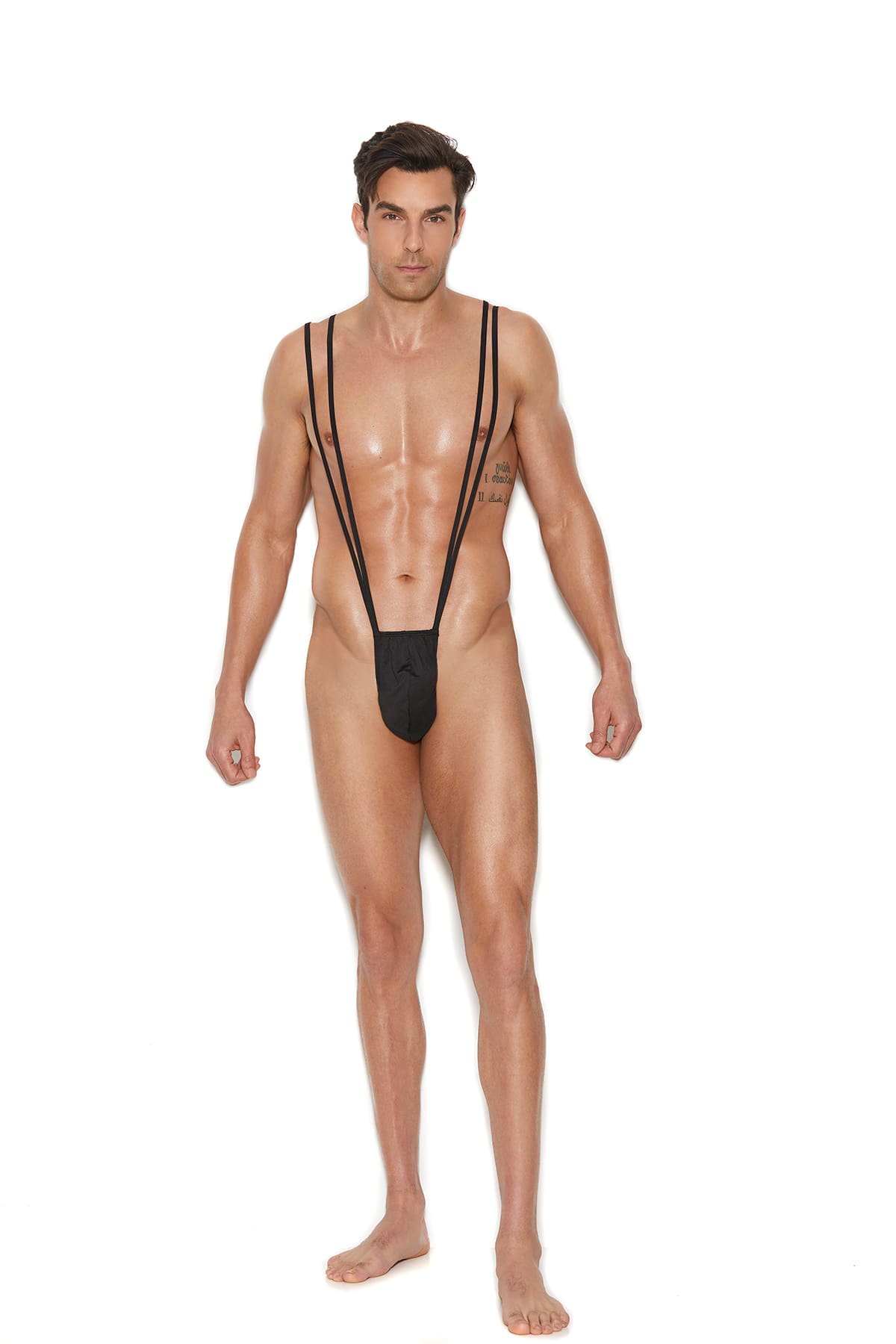 Sensual Moments Suspender Pouch in Black, front view